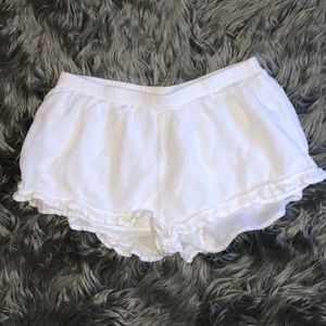 White ruffle shorts